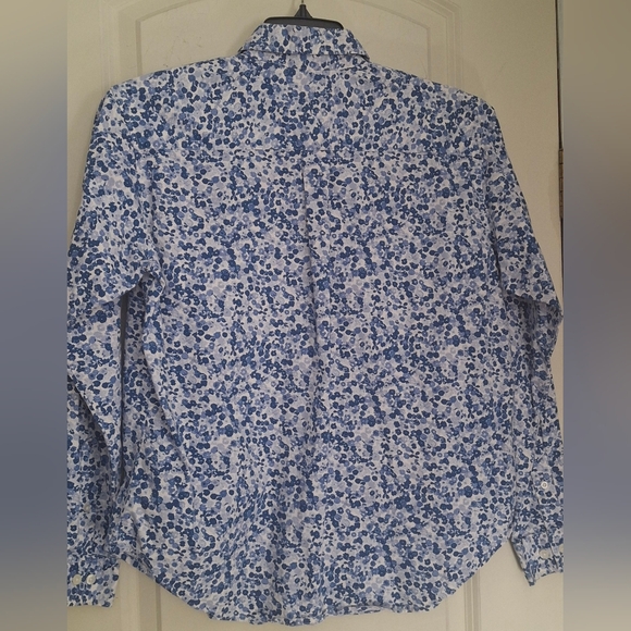Cruel Girl Blue and White Floral Top Long Sleeve L WESTERN RODEO BOHO NASHVILLE - Picture 3 of 8